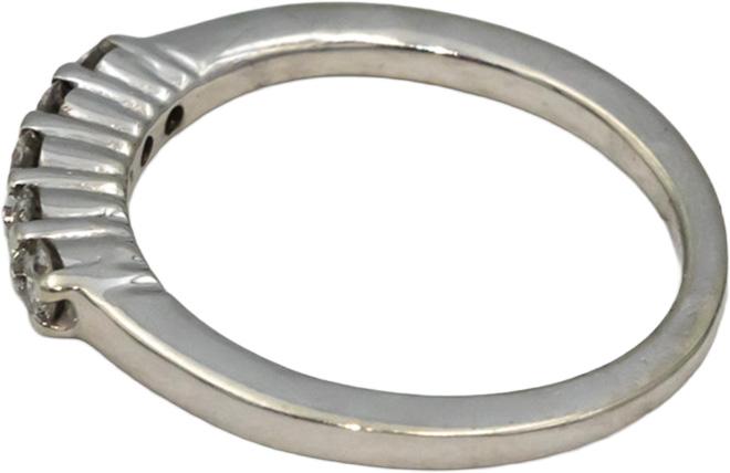 10k White Gold VS Round Diamond Five Stone Band Ring 0.35CT Size 6.5