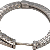 14k White Gold VS Round Diamond Inside Out Oval Hoop Earrings 1.33CT
