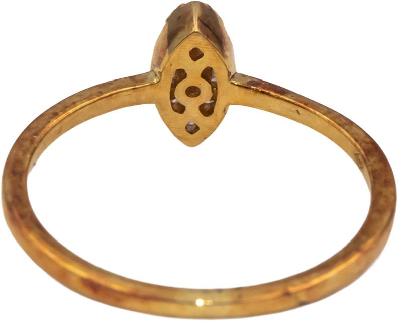 18k Yellow Gold VS Round & Baguette Cut Diamond Band Ring 0.10CT Size 7