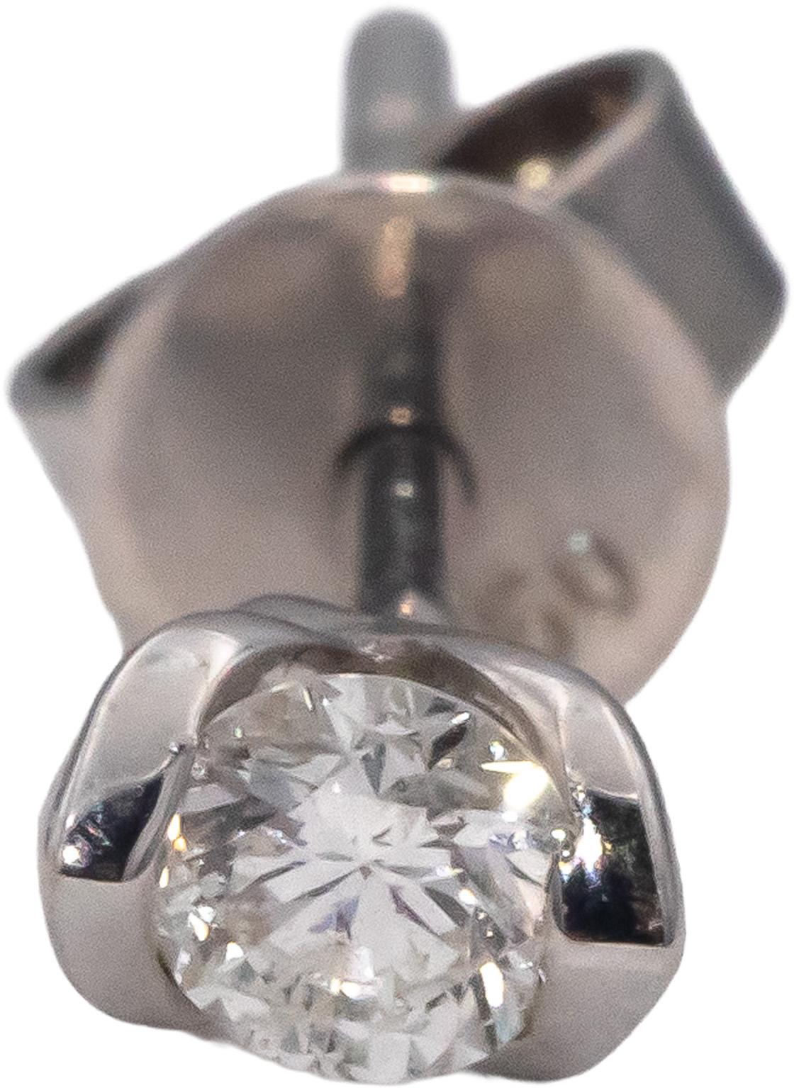 18k White Gold Round Diamond Stud Earrings 0.21CT