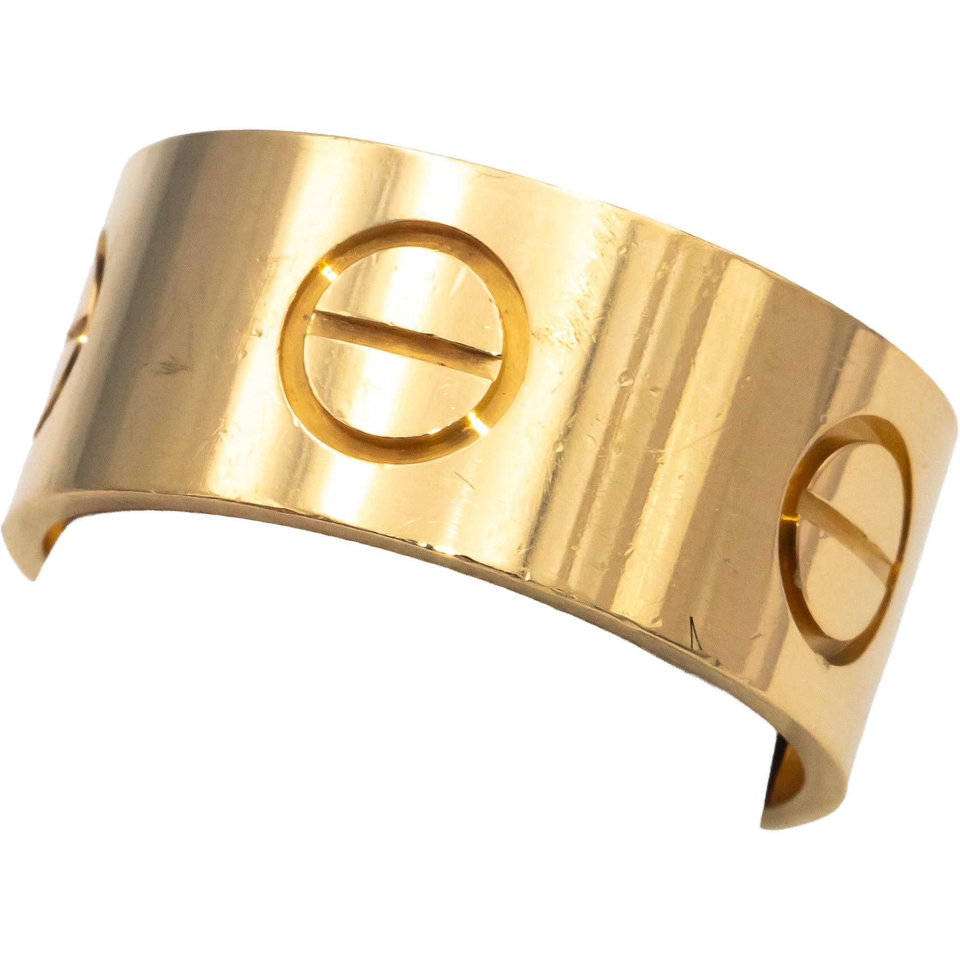 CARTIER 18k Gold Love Collection Screw Motif 11.0mm Ring Size 69 w/ Papers $4300