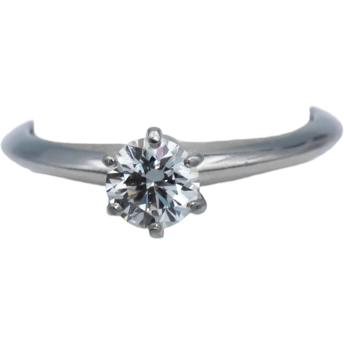 TIFFANY & CO. Platinum VVS1/I Diamond Engagement Ring .47CT w/ Cert & Box $5790