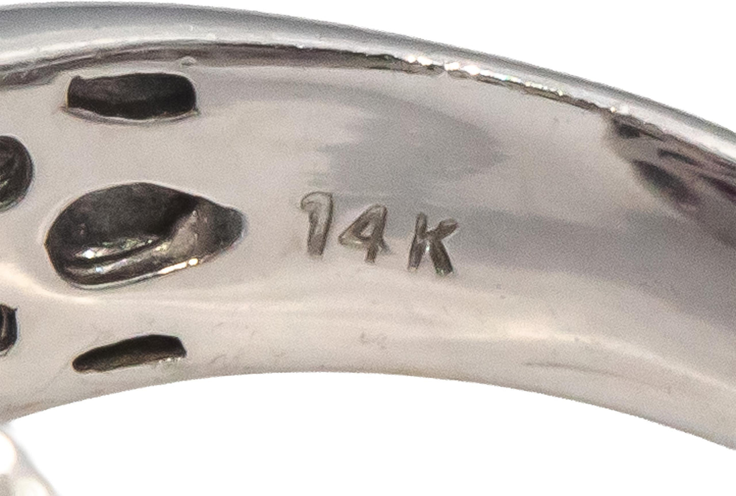 14k White Gold Round Diamond & Ruby Cluster By Pass Ring 1.0CT Size 6.75