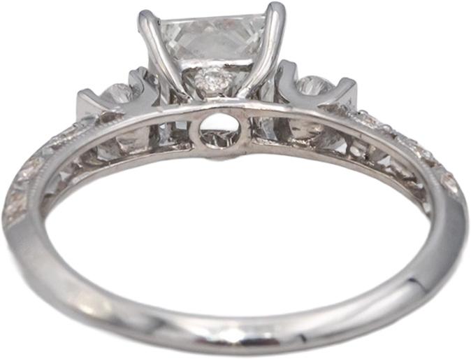 18k White Gold Lab-Grown & Natural Diamond Engagement Ring 1.42CTW Size 6.5