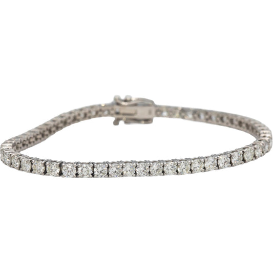 14k White Gold VS Round Diamond Tennis Bracelet 6.45CT