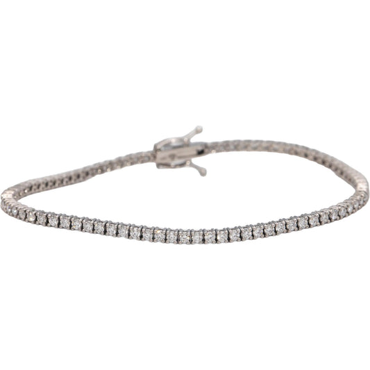 14k White Gold VS Round Diamond Tennis Bracelet 2.10CT