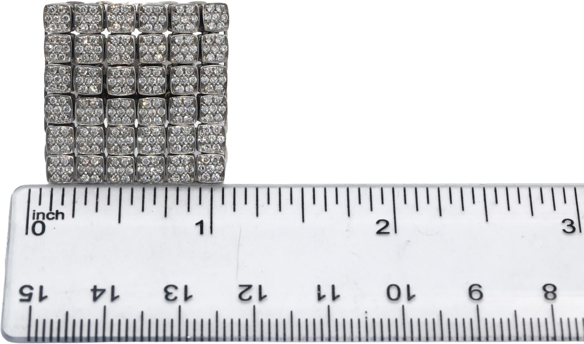 PIERO MILANO 18k White Gold Round Diamond Articulated Ring 1.65CT Size 7