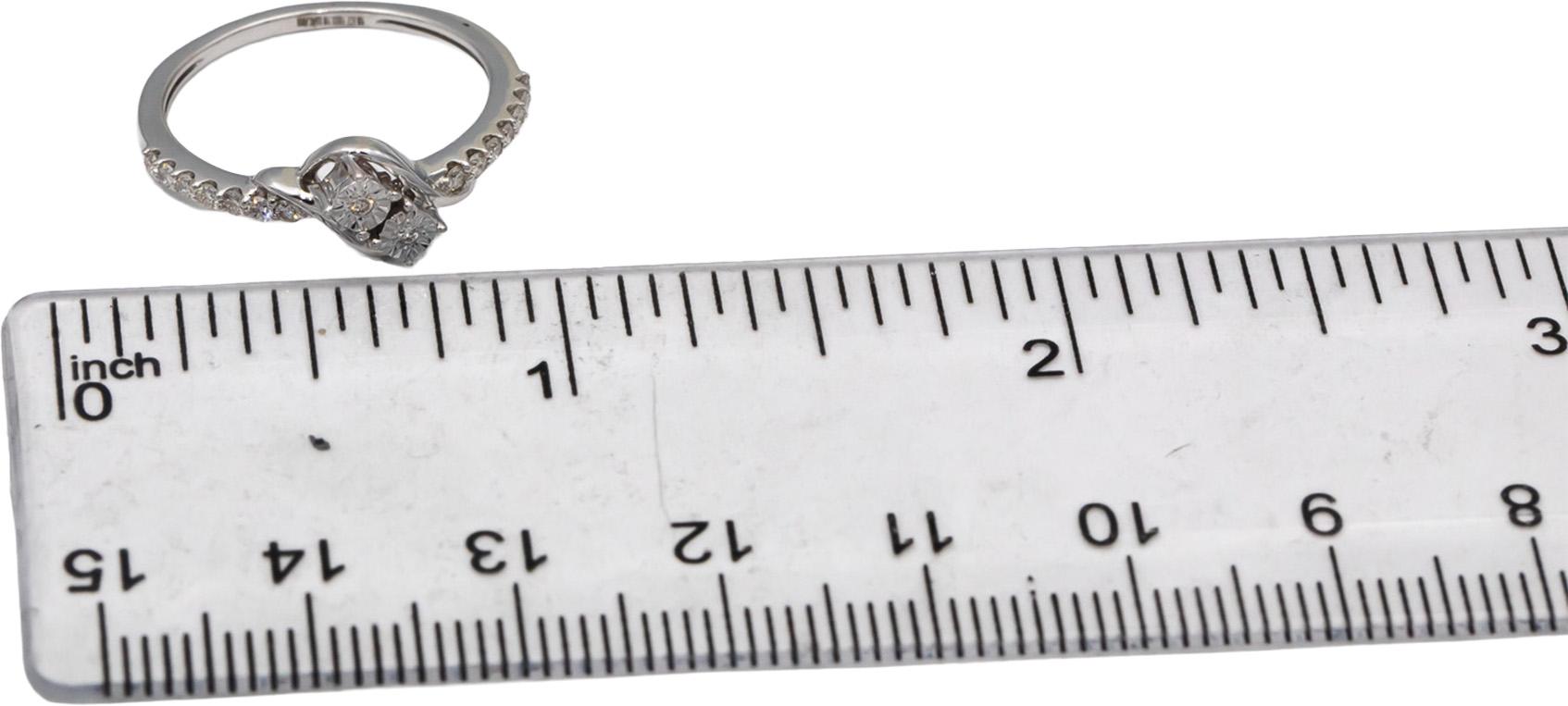18k White Gold VS Round Diamond Cocktail Ring 0.18CT Size 6.25