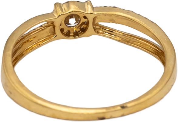 18k Yellow Gold VS Round Diamond Cluster Band Ring 0.26CT Size 6.5
