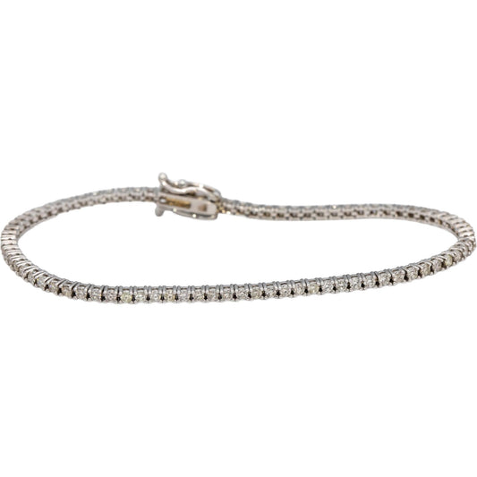 14k White Gold Round Diamond Tennis Bracelet 1.90CT