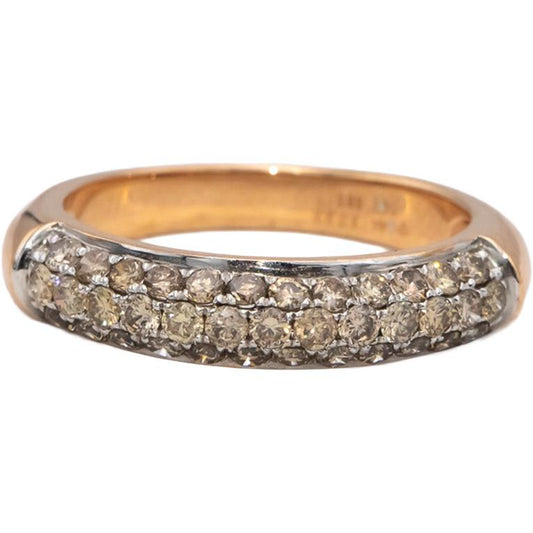 14k Rose Gold Round Diamond Cluster Band Ring 0.75CT Size 7.5