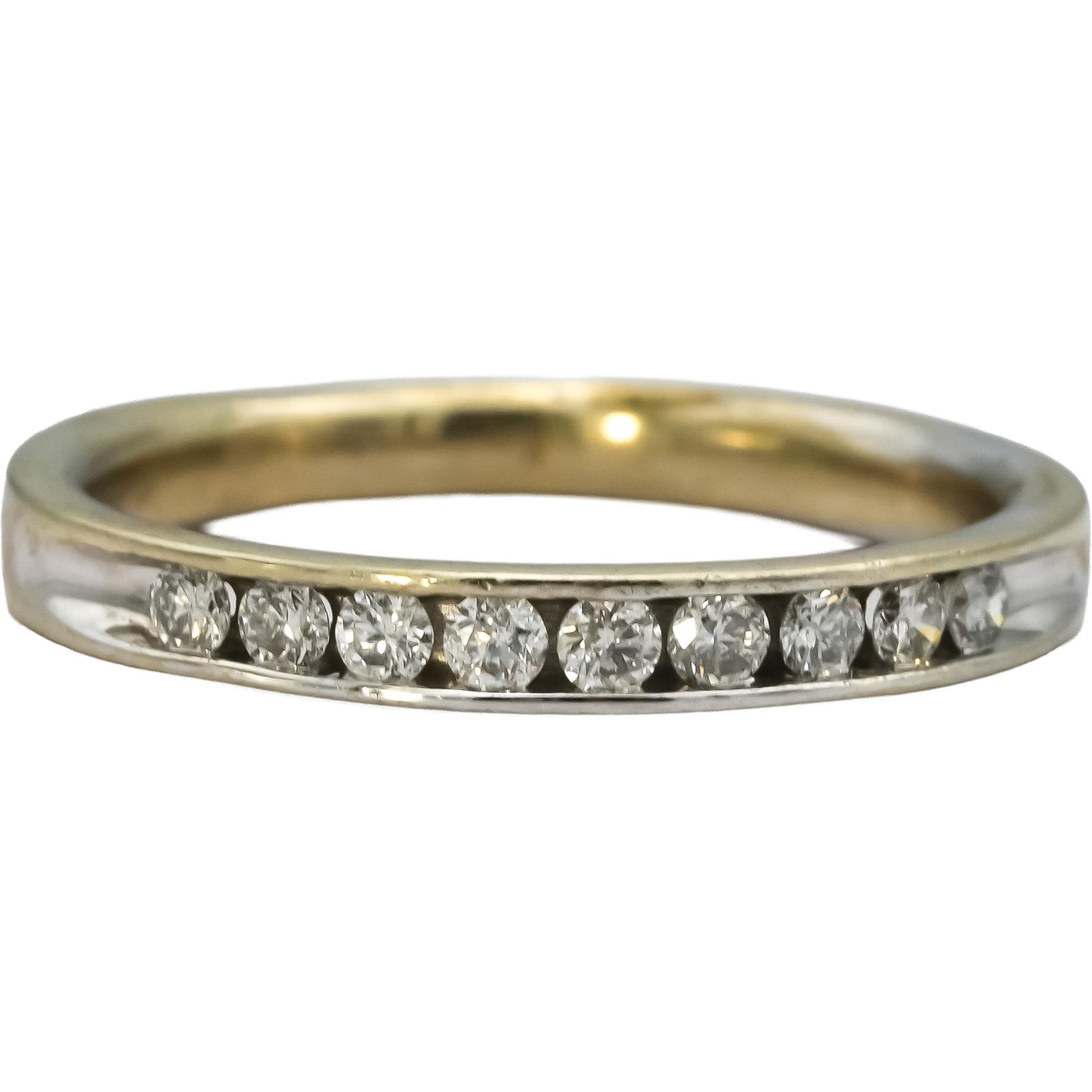 14k White Gold Round Channel Set Diamond Band Ring 0.20CT Size 6