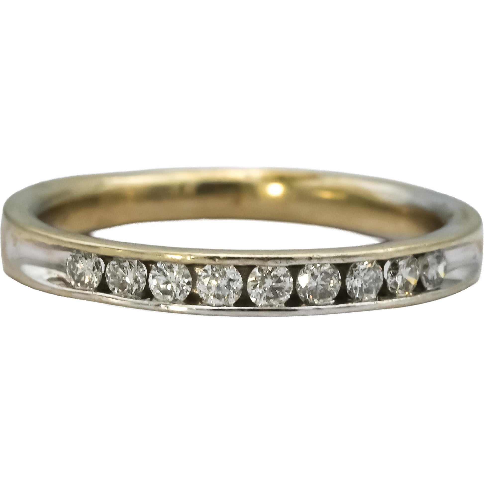 14k White Gold Round Channel Set Diamond Band Ring 0.20CT Size 6