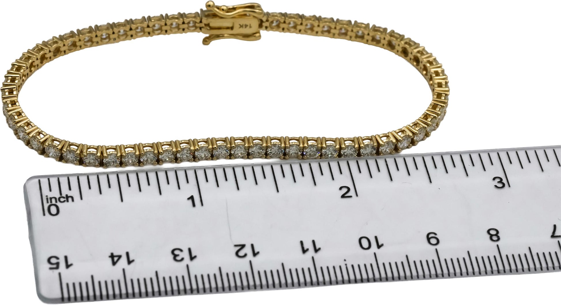 14k Yellow Gold Round VS Diamond Tennis Bracelet 5.15CT