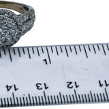 10k White Gold VS Round Lab-Grown Diamond Cluster Ring 3.0CT Size 7