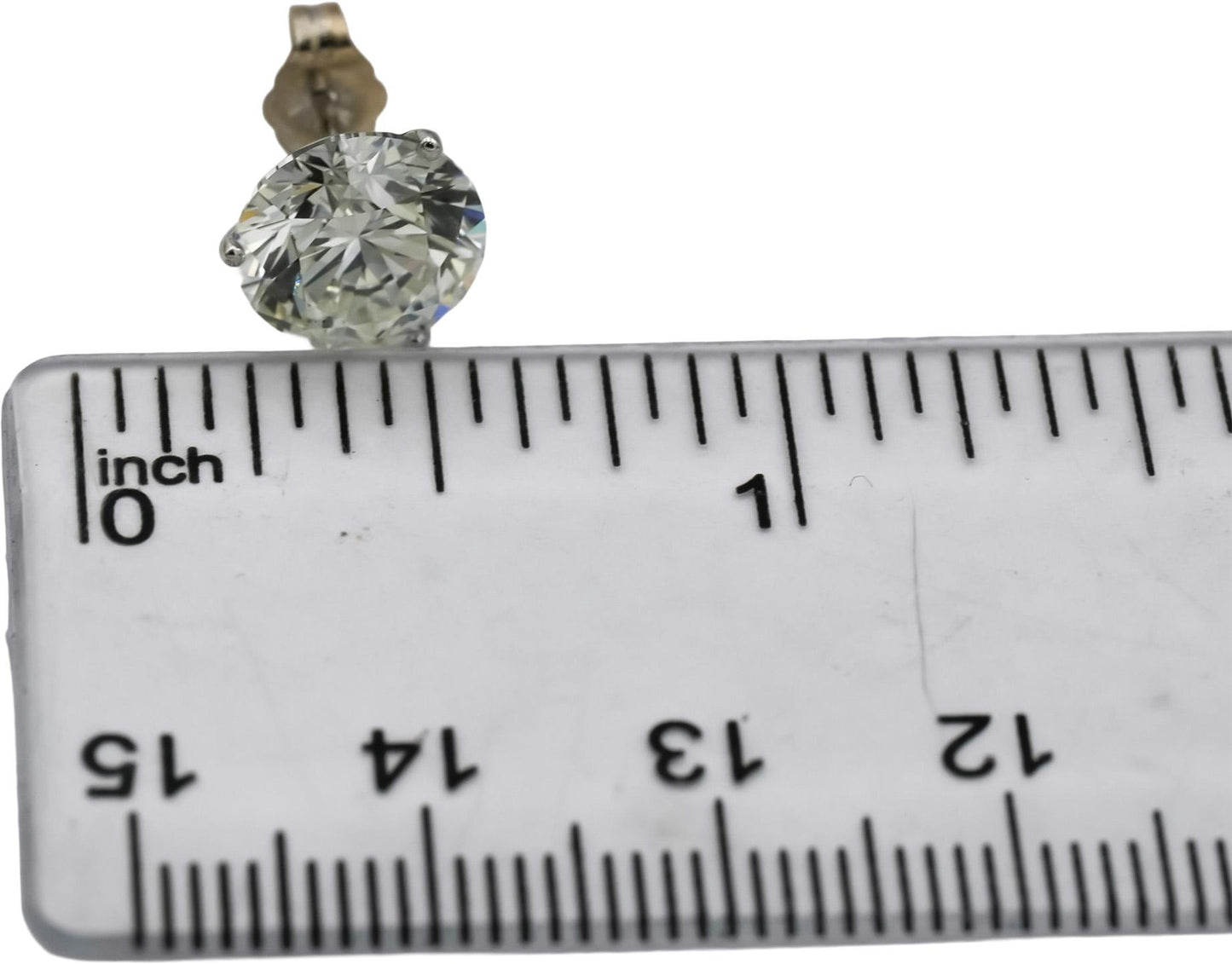 IGI Certified 14k White Gold VS Round Lab-Grown Diamond Stud Earrings 6.12CT