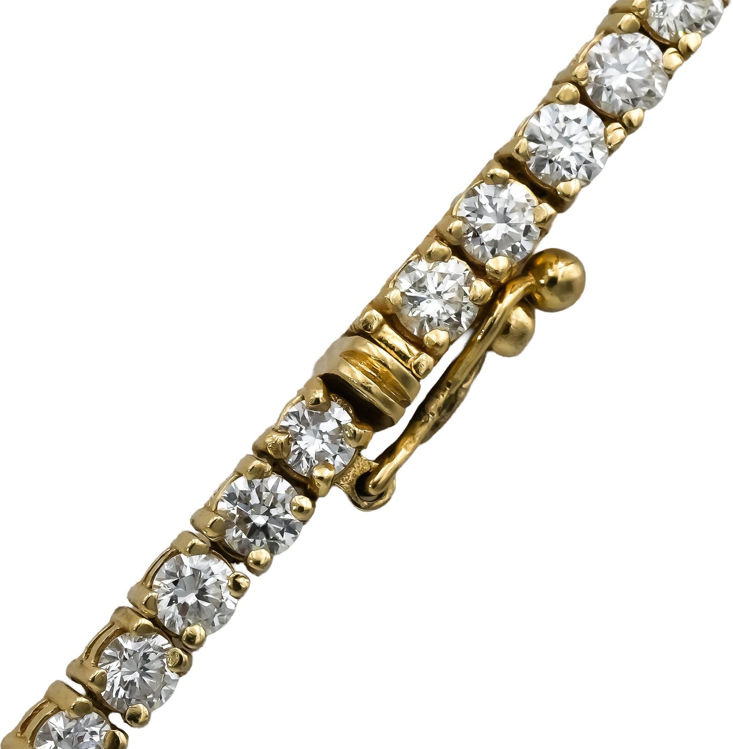 14k Yellow Gold Round Diamond Tennis Necklace 8.62CT