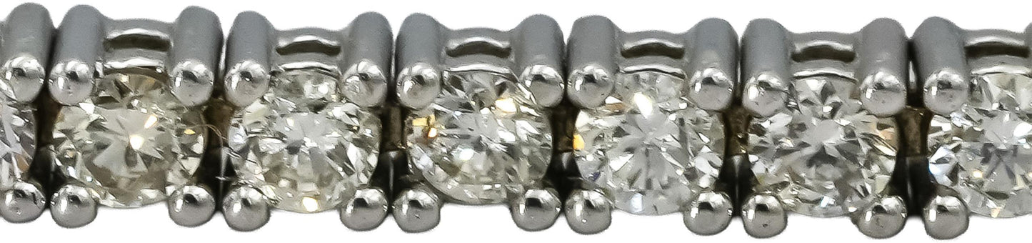 14k White Gold Round Diamond Tennis Bracelet 2.25CT