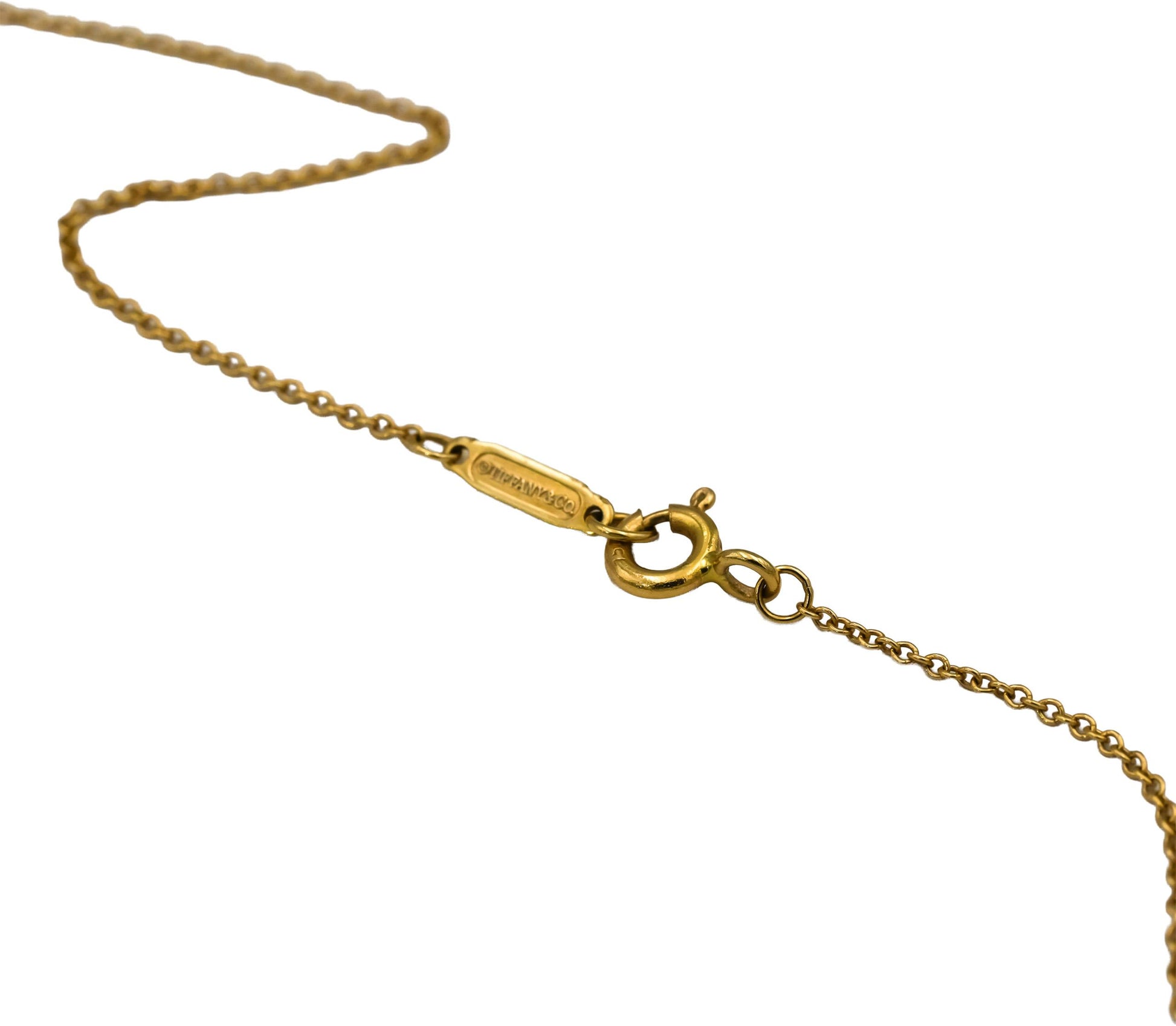 TIFFANY & CO. 18k Yellow Gold Paloma Picasso Olive Leaf Disc Pendant Necklace