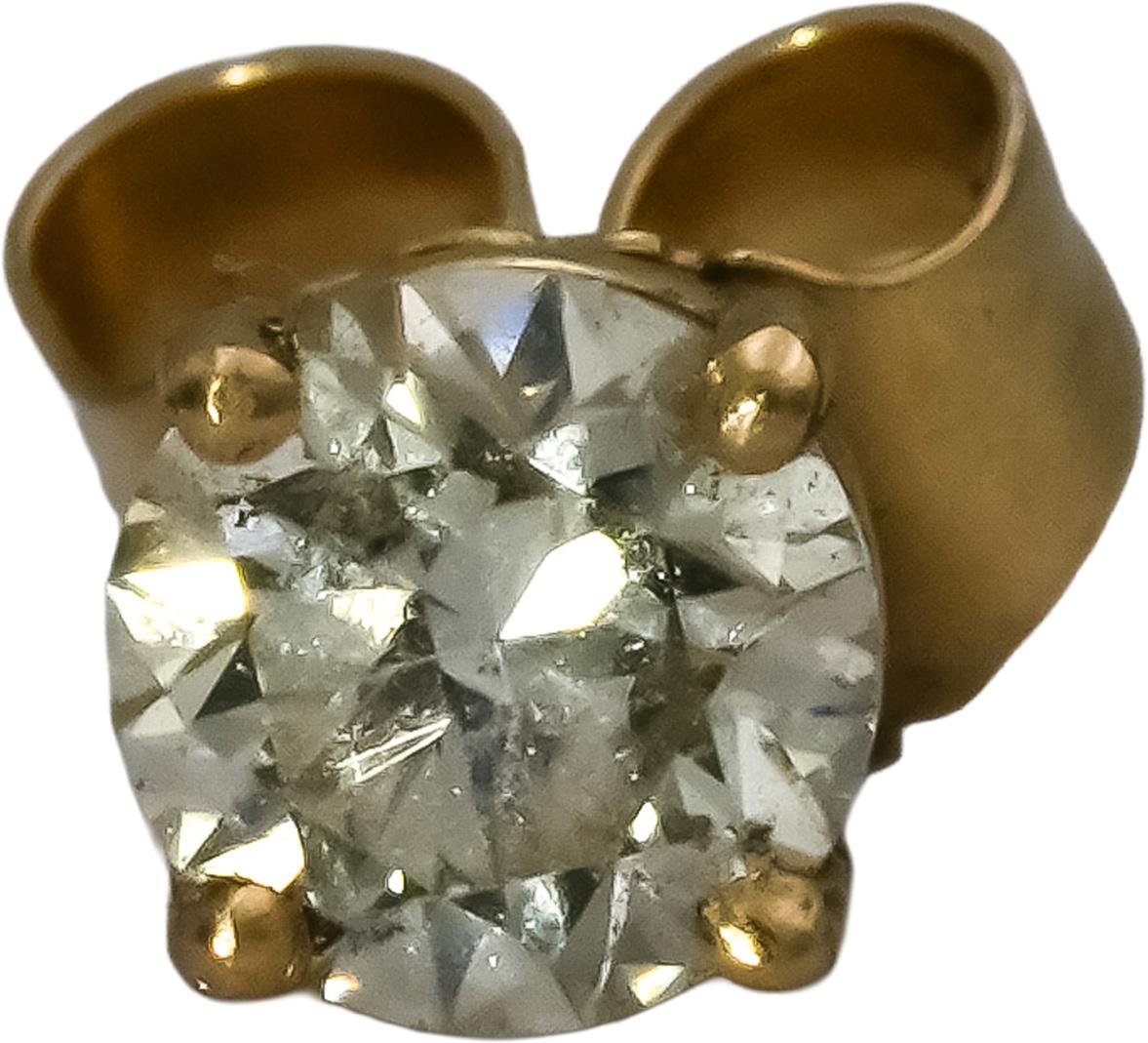 14k Yellow Gold Round Diamond Stud Earrings 0.52CT