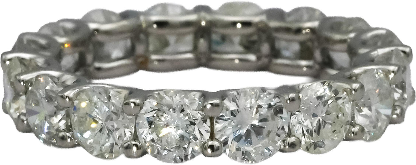14k White Gold Round Diamond Eternity Band Ring 5.13CT Size 7.25