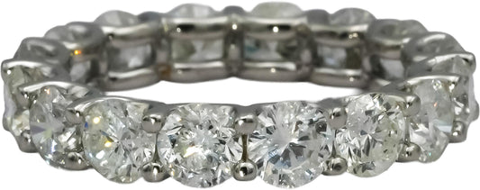14k White Gold Round Diamond Eternity Band Ring 5.13CT Size 7.25