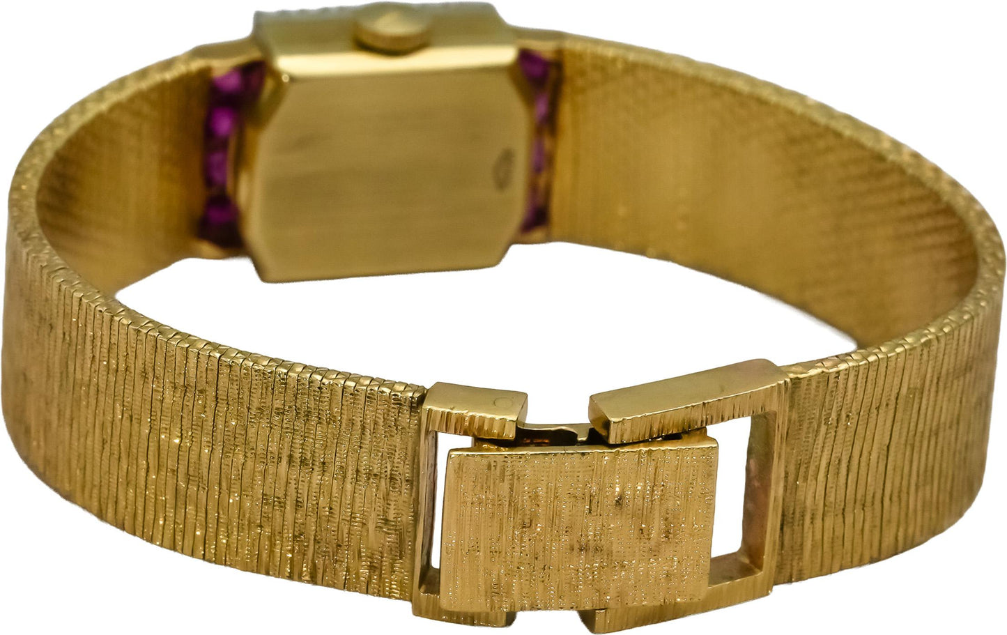 MOVADO 14k Yellow Gold Tiffany & Co. Dial Diamond Ruby Mechanical Watch 1.35CT