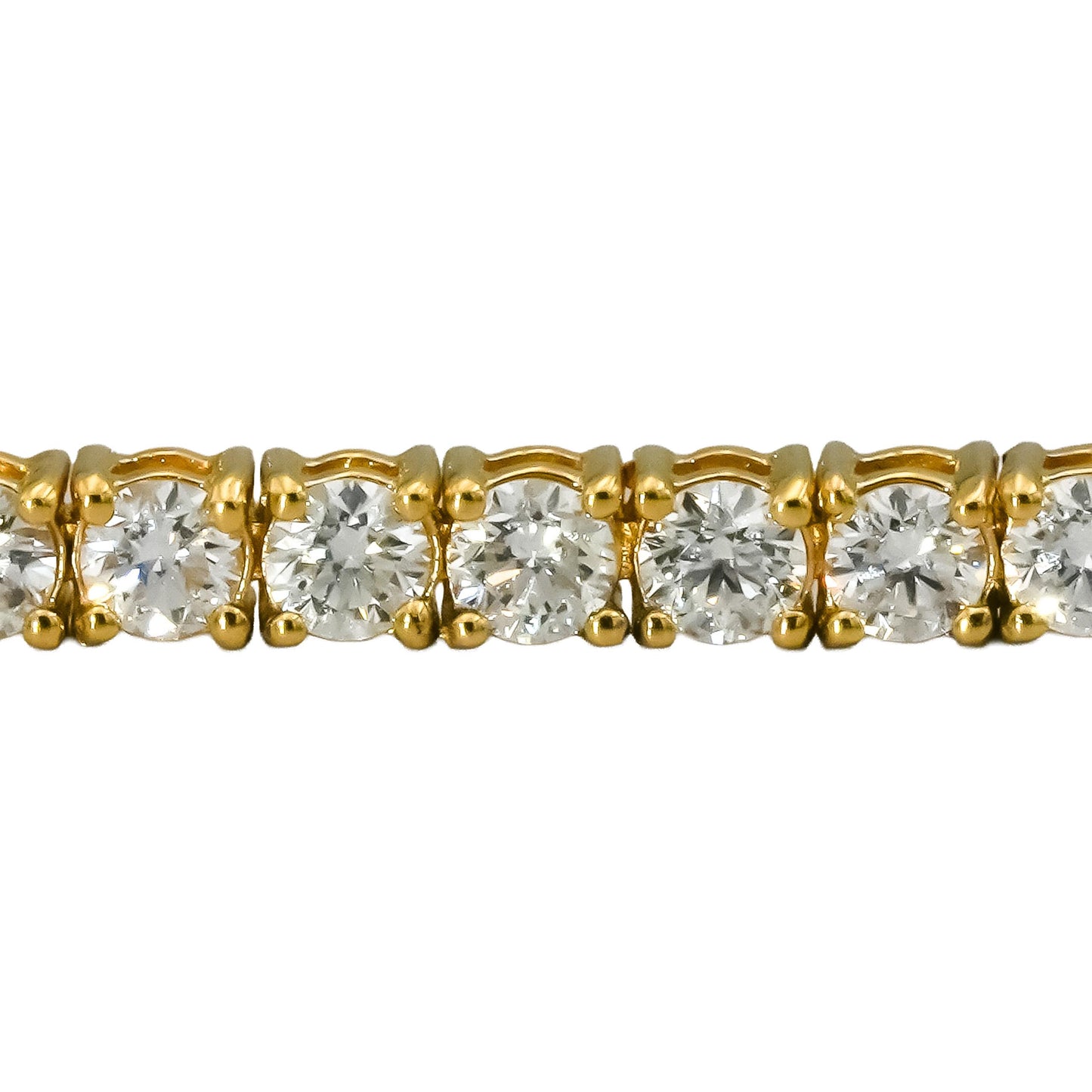14k Yellow Gold VS Round Cut Natural Diamond Tennis Bracelet 3.08CT