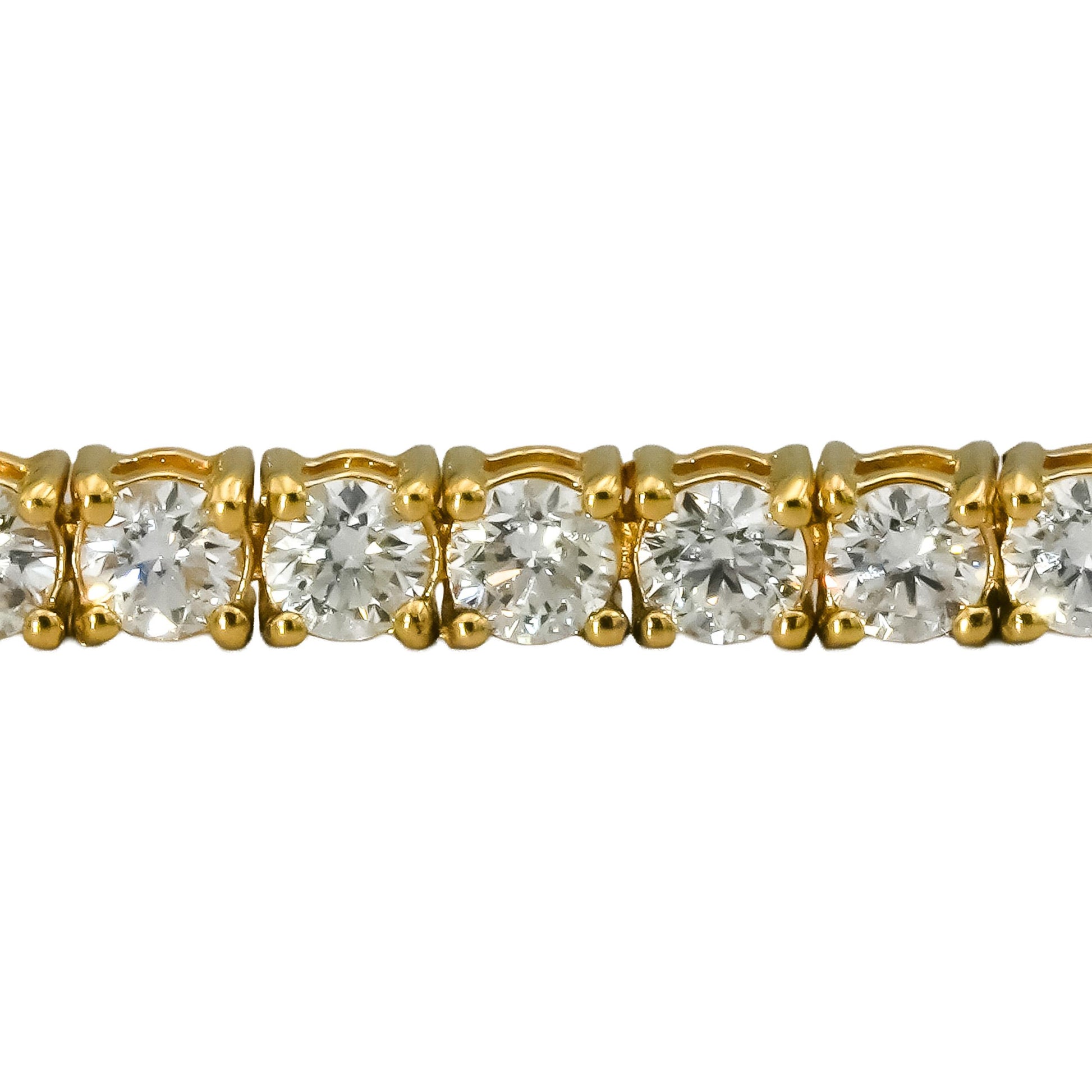 14k Yellow Gold VS Round Cut Natural Diamond Tennis Bracelet 3.08CT
