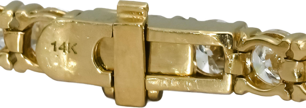 14k Yellow Gold VS Round Lab-Grown Diamond Tennis Bracelet 10.40CT