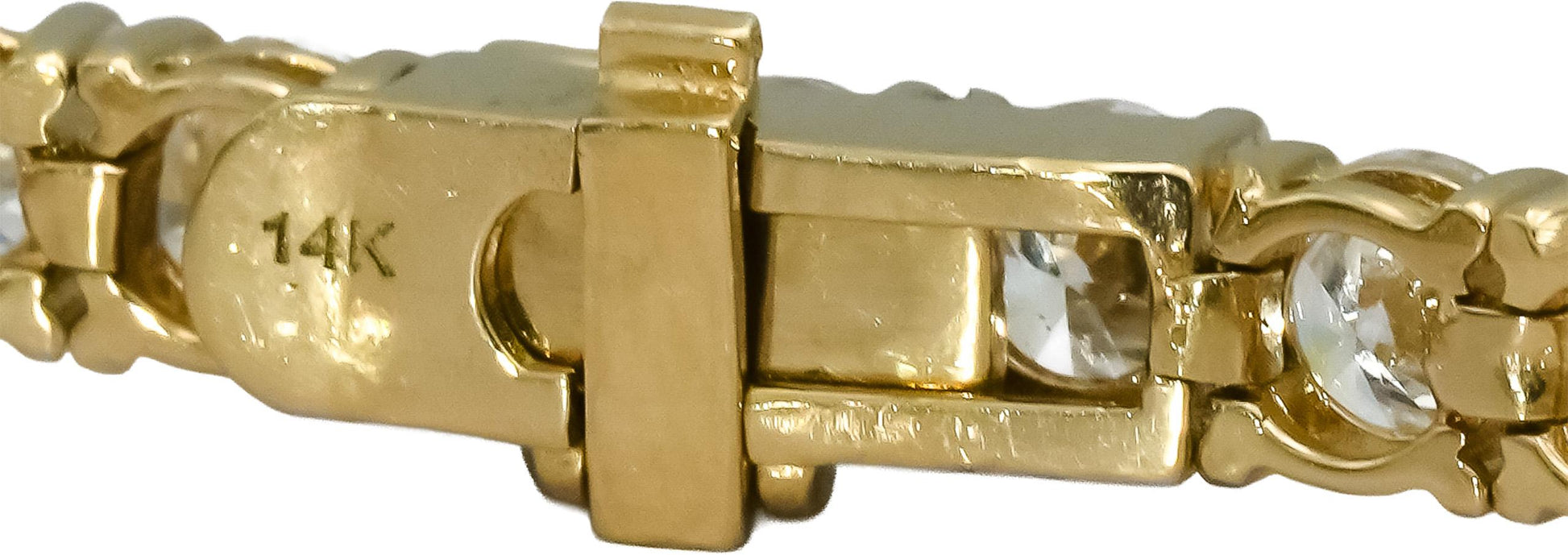 14k Yellow Gold VS Round Lab-Grown Diamond Tennis Bracelet 10.40CT