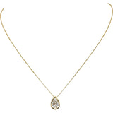 IGI 14k Yellow Gold VS1/F Pear Cut Lab-Grown Diamond Pendant Necklace 1.84CT