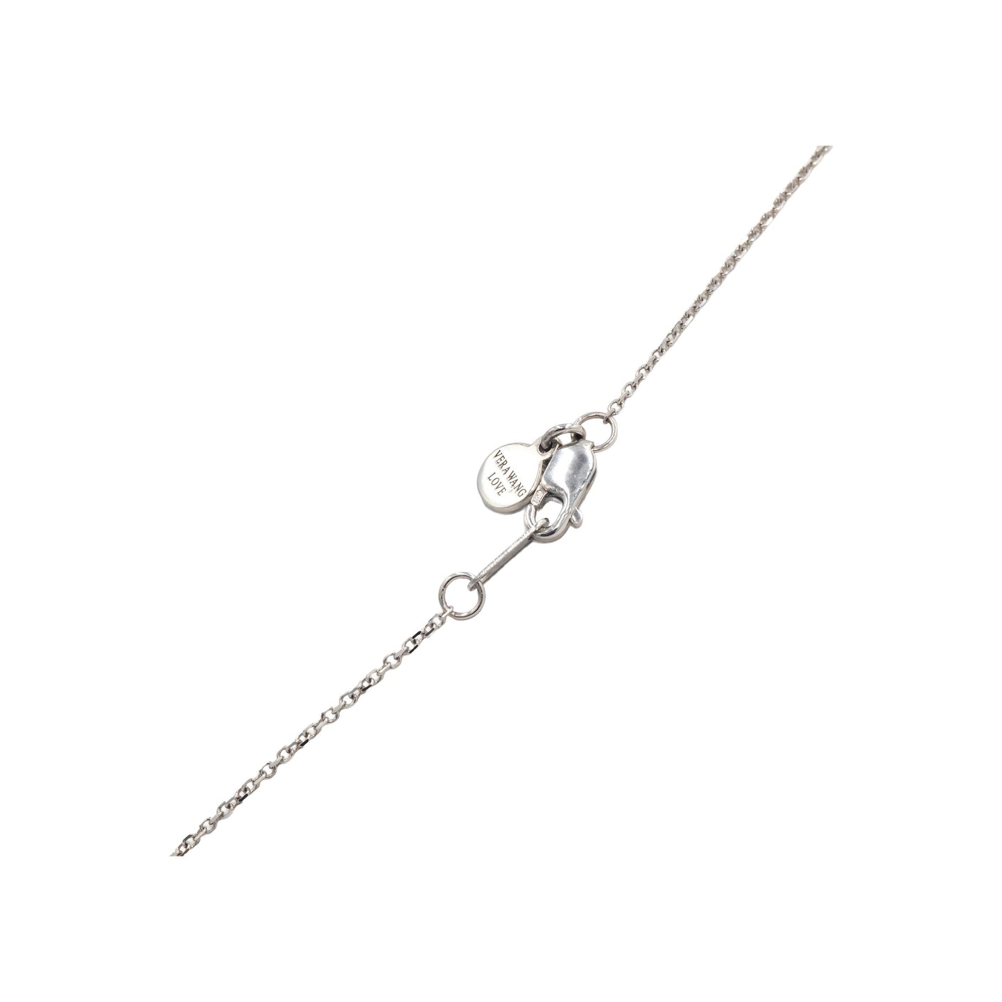 VERA WANG LOVE 10k White Gold 0.25CT Diamond Cross Crucifix Pendant Necklace