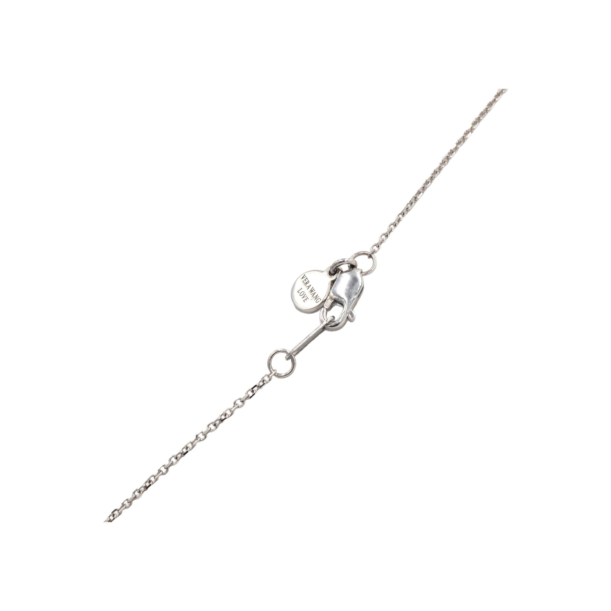 VERA WANG LOVE 10k White Gold 0.25CT Diamond Cross Crucifix Pendant Necklace