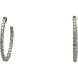 14k White Gold 4.30CT Round Cut Trellis Setting Inside Out Hoop Earrings
