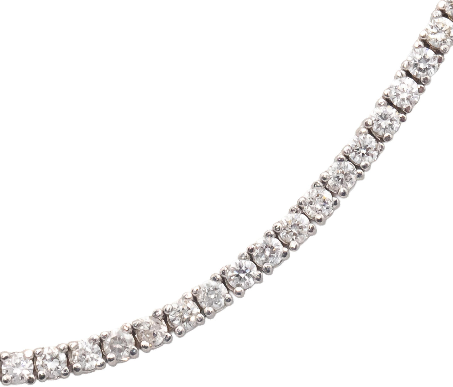 Diamond Round Cut 18k White Gold Jewelry Tennis Necklace 5.49CT