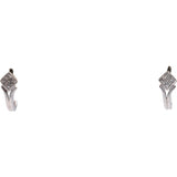 14k White Gold Jewelry Princess Cut Diamond Curved Stud Earrings 0.20CT