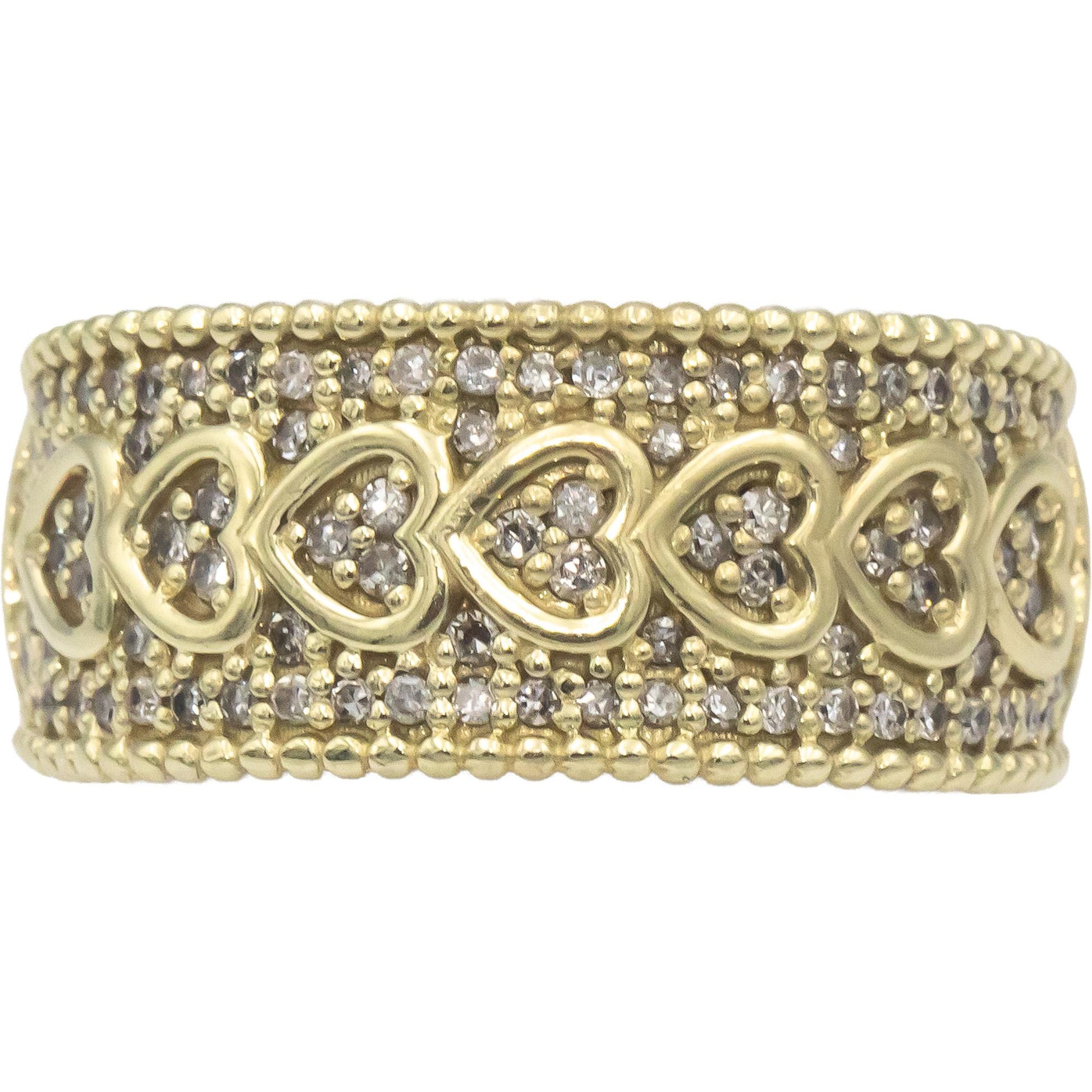 JUDITH RIPKA 14k Yellow Gold 0.50CT Round Cut Diamond Heart Bridal Ring Sz. 6.75