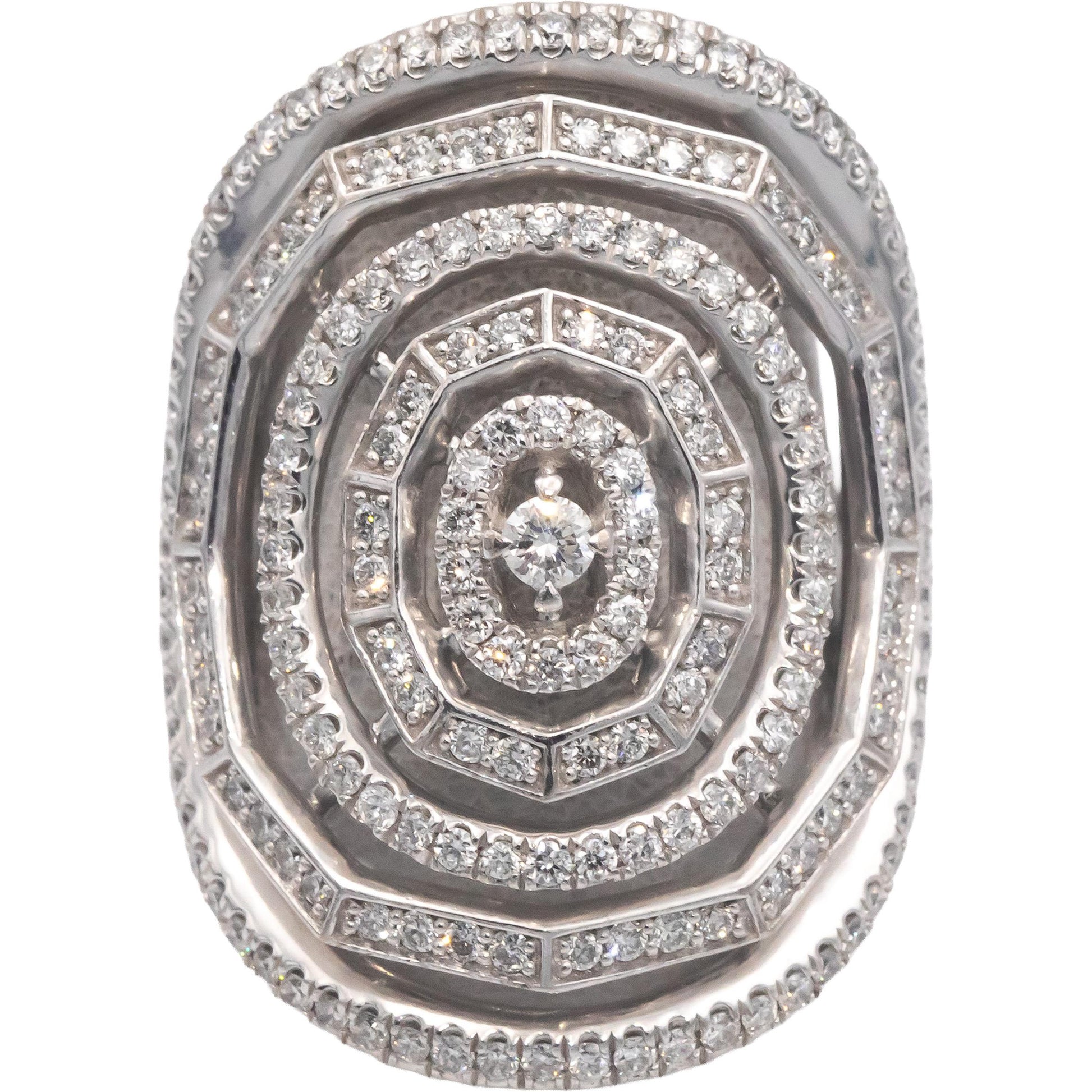 DAVID YURMAN 18k White Gold VS Diamond Stax Cocktail Ring 1.05CT Size 7