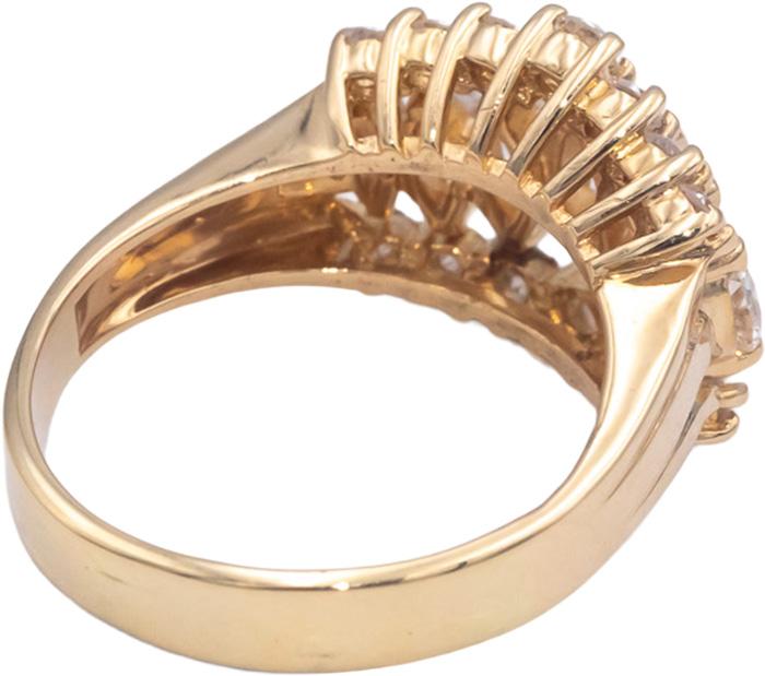 14k Yellow Gold 1.15CT VS Marquise & Round Cut Diamond Cocktail Ring Size 7