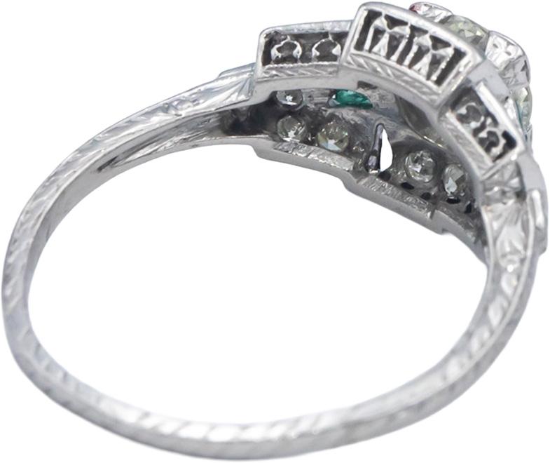 Vintage Antique Platinum Diamond Filigree Ring 1.05CT w/ 0.75CT Center Size 8.25