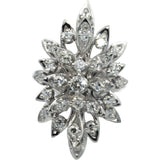 Vintage Antique 14k White Gold VS Single Cut Diamond Cocktail Ring 1.0CT Size 9