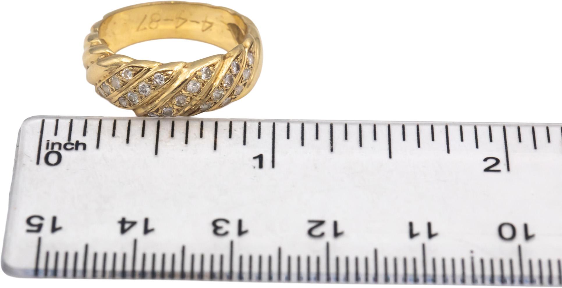14k Yellow Gold Jewelry Round Diamond Band Ring 0.33CT Size 6
