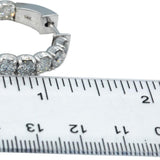 14k White Gold Round Diamond Inside Out Circle Hoop Earrings 7.38CT