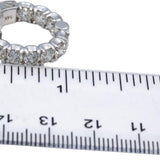 14k White Gold VS Round Diamond Inside Out Hoop Earrings 4.42CT