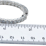 18k White Gold VS Round Diamond Inside Out Circle Hoop Earrings 7.33CT