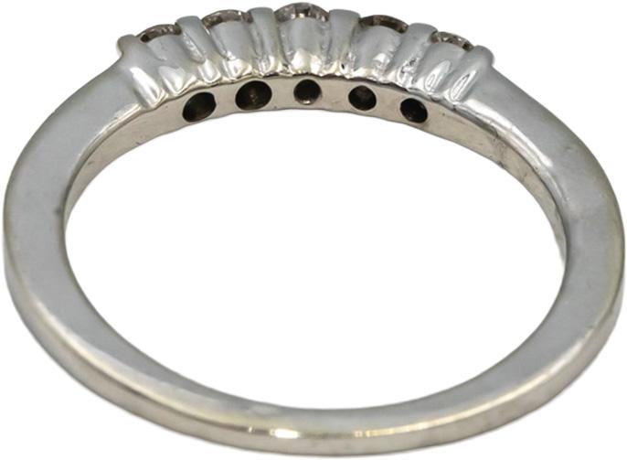 10k White Gold VS Round Diamond Five Stone Band Ring 0.35CT Size 6.5