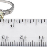 Platinum Round & Baguette Diamond Engagement Ring 1.32CT w/ 1.17CT Center