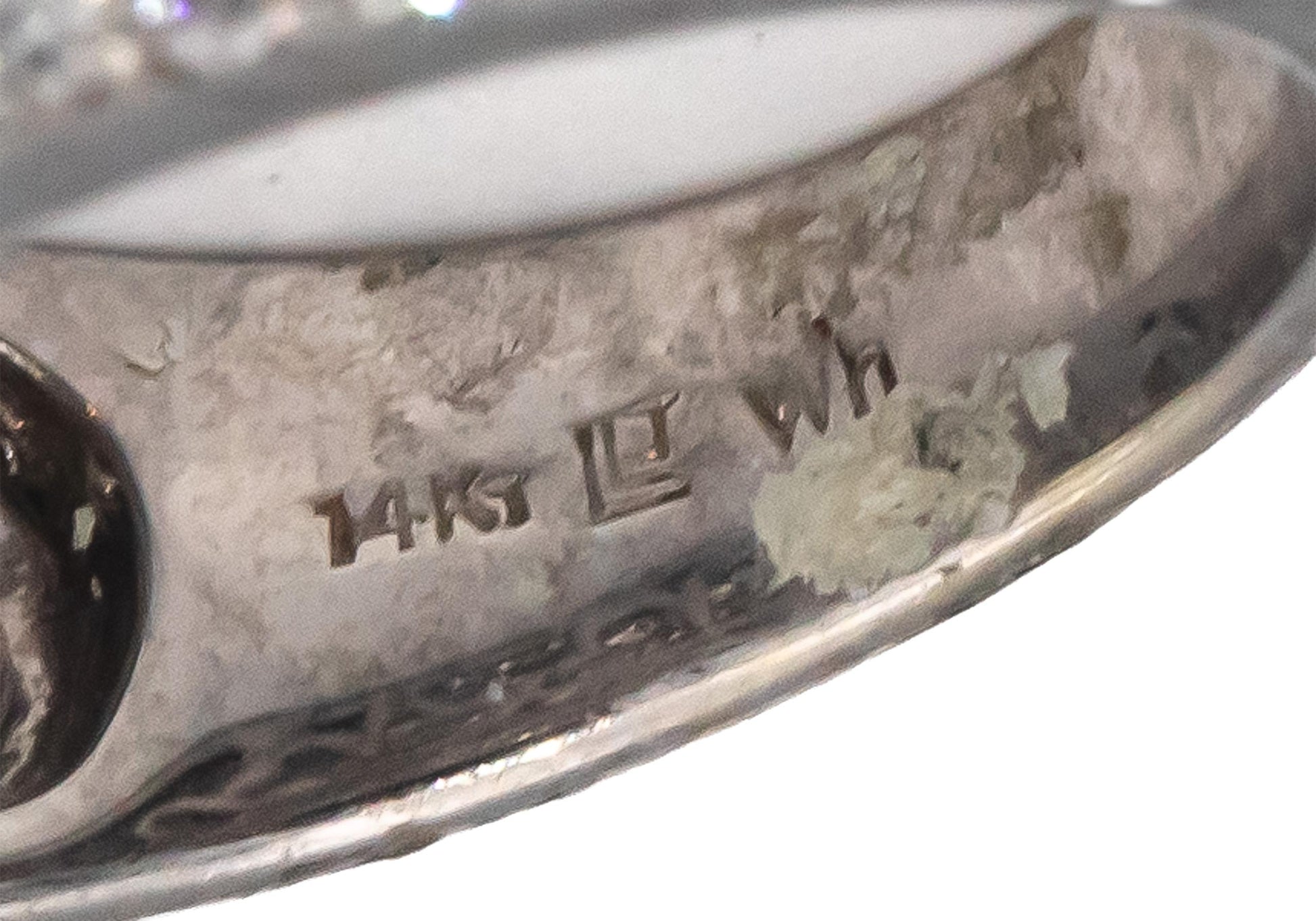 14k White Gold VS Round & Baguette Diamond Cluster Cocktail Ring 2.50CT Sz. 7