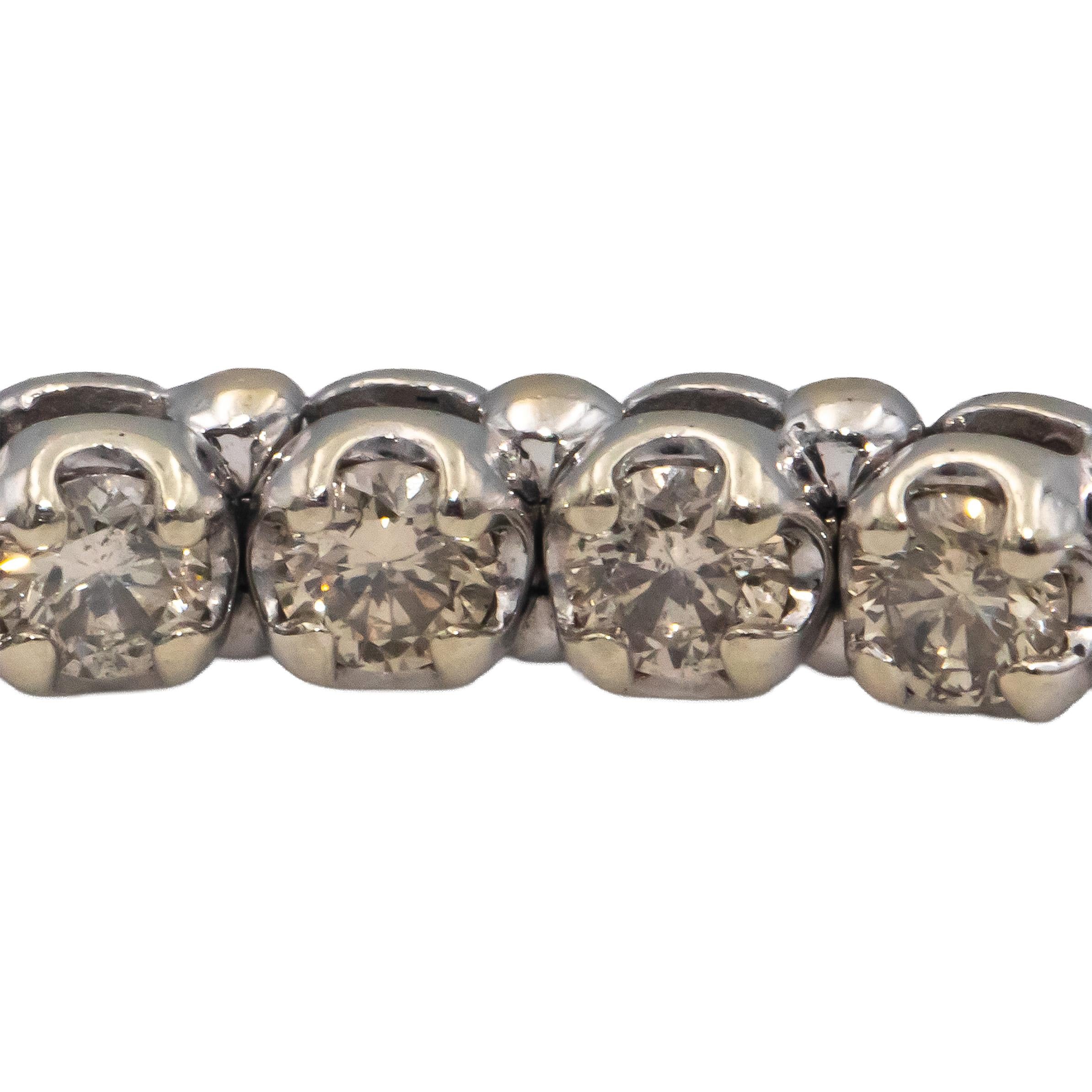 10k White Gold Round Diamond Tennis Bracelet 3.50CTW